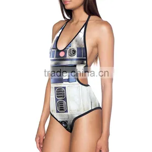 2016 Women Swimsuits 3D Print Hollow Beachwear Plus Size N2-285 thumbnail-1