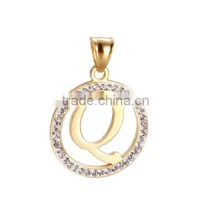 Fahshion Stainless Steel Jewelry Gold 18k Plating Letters Pendant Necklace thumbnail-1