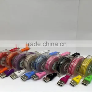 Glowing Laughing Face Stretchable Flat Micro Usb Cable, USB to Micro Usb 5 Pin for All Smart Phone thumbnail-3