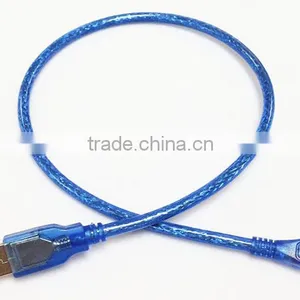 1.5M USB2.0 Cable Male to Micro 5PIN Transparent Blue Model thumbnail-1
