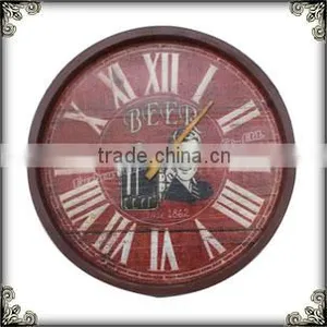Shabby Chic Round Red Wall Clock thumbnail-1