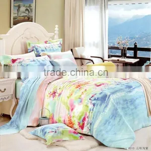 Wholesale Luxury Shiny Oriental Bedding Set Cotton Rayon Fabric thumbnail-2