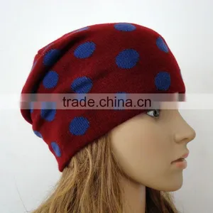 Custom Dot Oversized Knit Beanies Hats thumbnail-1