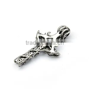 Fashion Casting Silver Pendant Mens Stainless Steel Skull Charm Red Crystal Cool Jewelry thumbnail-3