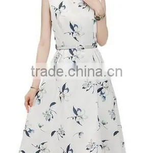 Womens Vintage Floral Printed Cap Sleeve Tea Dress With Belt thumbnail-4