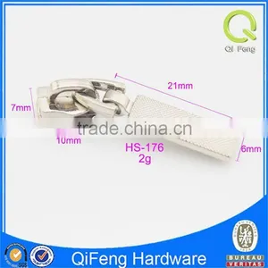 HS-176 Zipper Roll Chain Custom Metal Zipper Puller Nickel Simple Design thumbnail-2
