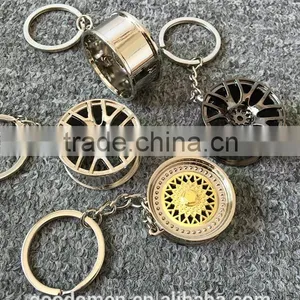 New Arrival Auto Parts Wheel Rim Hub Metal Keychain thumbnail-1