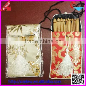 Carbonized Bamboo Wooden Crochet Hook Kit in Cloth Bag Package thumbnail-1