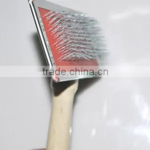 Pet Grooming Tool Wooden Dog Slicker Brush thumbnail-5