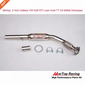 Mertop 1999-2005 VW GOLF JETTA BEETLE/2000-2006 AU** TT 1.8L CATLESS DOWNPIPE RACING EXHAUST thumbnail-1