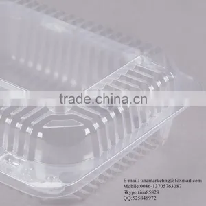 Durable OPS Clear Hinged Plastic Small Oblong Container/ Plastic Bakery Container/ Plastic Food Container for Take Out thumbnail-6