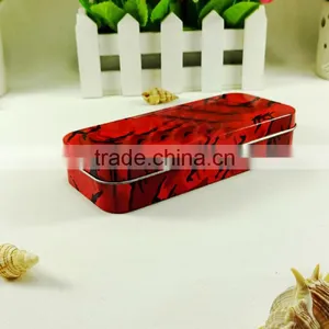 Beautiful Hinged Rectangular Tin Can for Pencil thumbnail-1