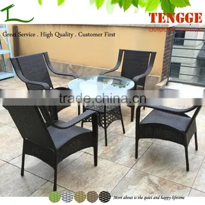 Outdoor 5 Pieces Wicker Rectangular Dining Chair Set Includes 4 Side Chairs thumbnail-4