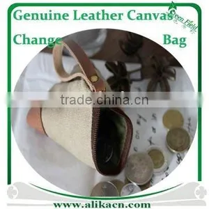 Genuine Leather Canvas Change Bag thumbnail-1