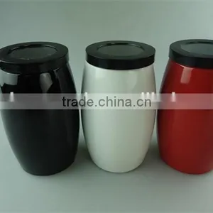 Cheap Price Colorful Ceramic Sugar Pot With Black Cover for Tea,coffee thumbnail-1
