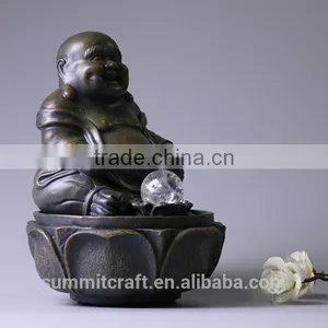 Resin Laughing Buddha Statue Laughing Buddha Water Fountain thumbnail-4