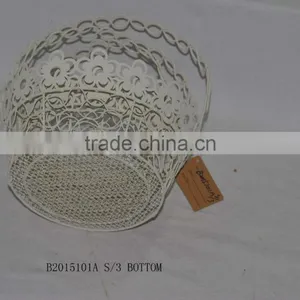 Round Metal Gift Basket With a Handle for Wedding Decoration thumbnail-3