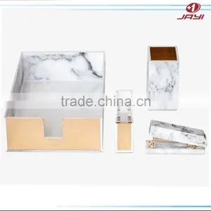 2017 Factory Wholesale Custom Acrylic Fancy Pen Holder Desktop Marble Pen Holder thumbnail-5