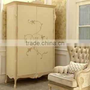 French Style Hand Painted Design Fancy Wooden Children Bedroom Wardrobe Design - BF07-70354W thumbnail-1