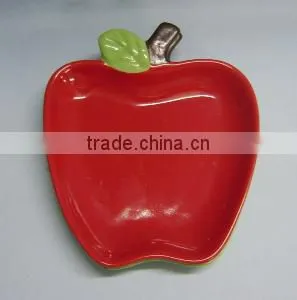 Cute Decorative Ceramic Red Apple Plate thumbnail-1