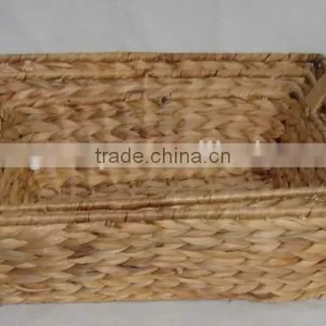 Rectangle Natural Color Water- Hyacinth Basket thumbnail-1