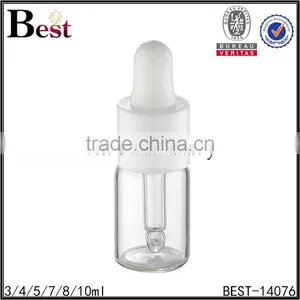 Clear Cosmetic Oil Mini 2ml Glass Vials Suppliers With White Plastic Dropper thumbnail-1