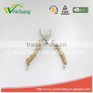 WCJ1205 Garden Scissors Stainless Steel Scissors Beech Wood Handle Bypass Pruning Shears thumbnail-4