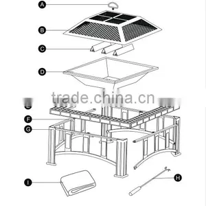 30 Inch Square Slatetable Fire Pit thumbnail-2