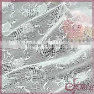White All Over Flower Decorative Stretch Tricot Fabric Lace Wholesale thumbnail-3