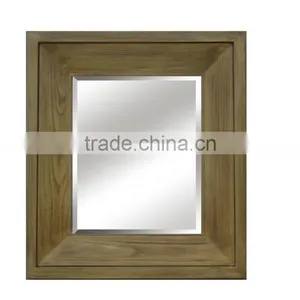 Wood Wall Framed Decor Mirror in Natural Color thumbnail-1