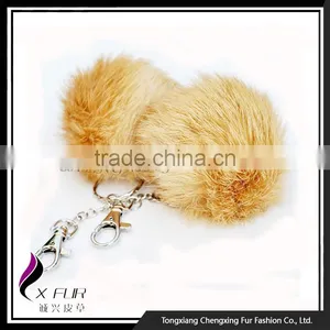CX-R-36 China Wholesale OEM Fur Ball Rabbit Fur Keychain thumbnail-5
