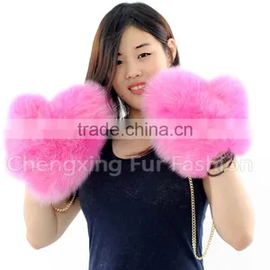 CX-A-67A Genuine Fox Fur Fingerless Winter Leather Glove thumbnail-2