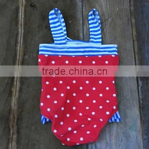Boutique Kids Girls Swimwear 2016 Beach Wear Children Swimsuit White Polka Dot Bathing Suit Playsuit thumbnail-3