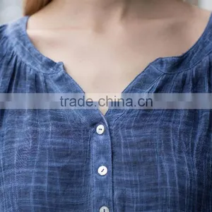 Casual Blouse for Young Lady Fat Lady Dress Latest Summer Shirt Loose Style Blouse for Young Ladies thumbnail-4