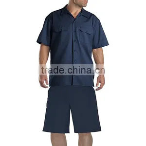 Wholesale Cheapest Summer Work Uniforms Short Sleeve Shirts and Short Pants Workwear thumbnail-4