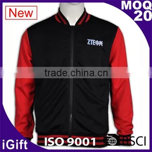BSCI High Quality Leaver Baseball Jacket Satin Custom Leather Sleeve thumbnail-1