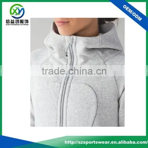 Latest Design Ladies 100% Cotton Light Weight Grey Color Windbreaker Sports Wear Bomber Jacket thumbnail-3