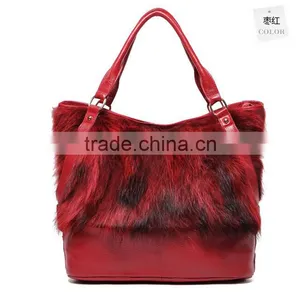 Fox Fur Ladies Fashion Genuine Leather Handbags thumbnail-1