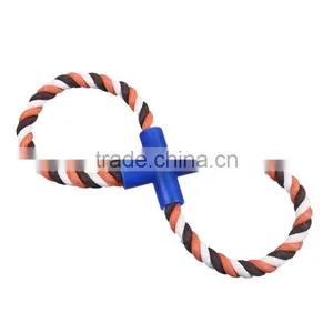 Durable Infinity Symbol Coffee Plastic & Cotton Pet Products Chew Molar Toy thumbnail-1