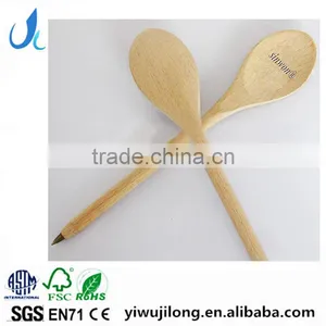 Customise Promotional and Advertising Wooden Logo Spoon Shaped Ball Pen thumbnail-1