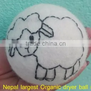 100% Organic Felt Dryer Balls/100% Handmade Natural Felt Dryer Ball thumbnail-1