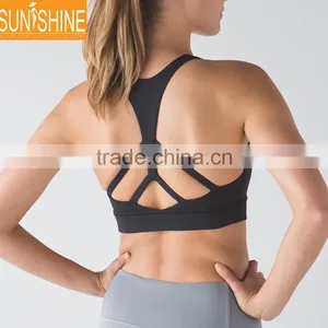 OEM Women Fitness Bra Yoga Tops Seamless Criss Cross Padded Yoga Bra thumbnail-1