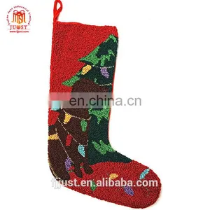 Christmas Gift Monogrammed Burlap Pink Christmas Stocking thumbnail-1