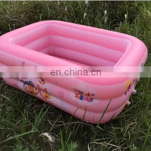 PVC Inflatable Round 3-Ring Fish Printed Baby Bath Pool thumbnail-5