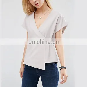 Hot Sale Fashion Design Summer Women Clothing Wrap Ladies Tops thumbnail-2