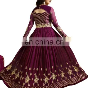 Stylish Party Wear Anarkali Suits Semi Stitched Suits Dress Material 2017 thumbnail-5
