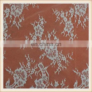 Fancy White Flower Design Bridal Lace Trim Eyelash Lace Fabric Wholesale thumbnail-2