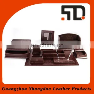 2017 Promotion Luxury MDF Desk Set Office Leather Stationery Set thumbnail-1