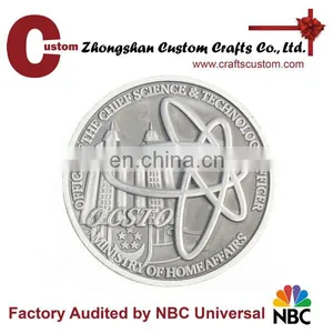 Factory Price OEM Brand Blank Custom Antique Silver Challenge Coin thumbnail-1