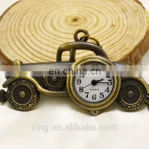 Bronze Car Quartz Pocket Watch Long Chain Custom Made Pocket Watch thumbnail-1